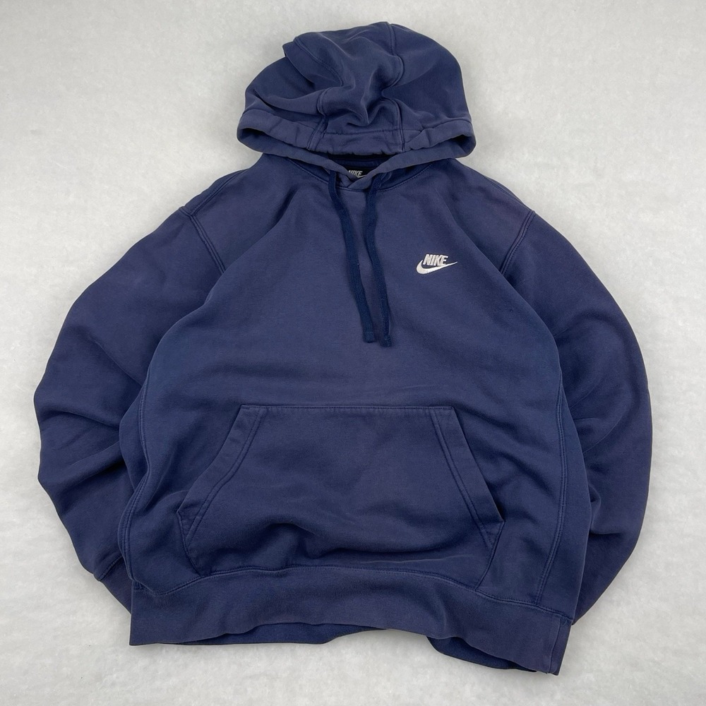 Nike Hoodie Light Faded Distressed Navy Blue Size Medium